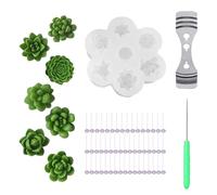 Fatiya Lot de 53 bougies en silicone à 7 cavités avec mèches, dispositif de centrage et poinçon, modèle de bougie 3D pour la fabrication de savon, résine époxy, décoration de gâteau