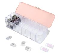Fatiya Organiseur quotidien pour lentilles de contact avec 2 extracteurs et 2 pinces, rangement jetable pour lentilles de contact avec couvercle et 8 grilles, boîte distributeur de lentilles de