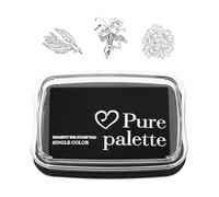 Fatiya Tampons encreurs pour tampon, tampon encreur permanent en tissu, empreintes digitales, tampon encreur lavable pour papier, bois, artisanat (noir)