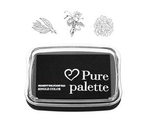 Fatiya Tampons encreurs pour tampon, tampon encreur permanent en tissu, empreintes digitales, tampon encreur lavable pour papier, bois, artisanat (noir)