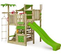 FATMOOSE Tour à grimper CrazyCoconut avec toboggan, jeu de jardin avec échelle & accessoires de jeu - vert pomme