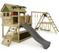 Fatmoose tour de jeux structure d'escalade TikaTaka avec extension surf - anthracite / vert olive