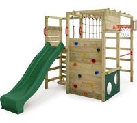 FATMOOSE Tour d'escalade ActionArena avec balançoire, jeu de jardin avec échelle & accessoires de jeu - vert
