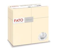 Fato - Serviettes de table en papier sec, aérées, avec pochette pour les couverts, effet textile, paquet de 50 serviettes, format 40x40, couleur ivoire