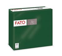 Fato - Serviettes en papier jetables, douceur et moelleux, paquet de 40 serviettes, format 38x38 pliées en 4, 2 plis, couleur vert forêt, papier 100% pure cellulose, certifié FSC