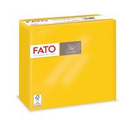 Fato - Serviettes en papier jetables, douceur et moelleux, paquet de 40 serviettes, format 38x38 pliées en 4, 2 plis, couleur jaune, 100% pur papier cellulosique, certifié FSC