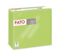 Fato, serviettes en papier jetables, douceur et moelleux, paquet de 40 serviettes, format 38x38 pliées en 4, 2 plis, couleur vert pomme, 100% pur papier cellulosique, FSC Certified