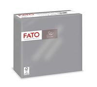 Fato - Serviettes en papier jetables, douceur et souplesse, paquet de 40 serviettes, format 38x38 pliées en 4, 2 plis, couleur gris, 100% pur papier de cellulose, certifié FSC