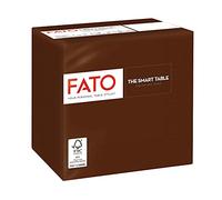 Fato - Serviettes en papier jetables, idéales pour les apéritifs et les cocktails, paquet de 100 serviettes, format 24x24, 4 plis, 2 plis, couleur chocolat, 100% pur papier cellulosique, certifié FSC