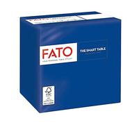Fato, serviettes en papier jetables, idéales pour les apéritifs et les cocktails, paquet de 100 serviettes, format 24x24, 4 plis, 2 plis, couleur bleu nuit, 100% pur papier cellulosique, certifié FSC