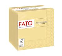 Fato, serviettes en papier jetables, idéales pour les apéritifs et les cocktails, paquet de 100 serviettes, format 24x24, pliées en 4, 2 plis, couleur champagne, 100% pur papier cellulosique