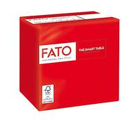 Fato - Serviettes en papier jetables, idéales pour les apéritifs et les cocktails, paquet de 100 serviettes, format 24x24, 4 plis, 2 plis, couleur rouge, 100% pur papier cellulosique, certifié FSC