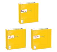 Fato, serviettes en papier jetables, idéales pour les déjeuners informels et les buffets, paquet de 50 serviettes, format 33x33, pliées en 4, 2 plis, jaune, 100% pur papier cellulosique, certifié FSC