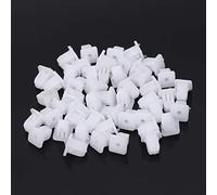 fatteryu Lot de 50 rivets de fixation à pousser carrés blancs en plastique pour carrosserie de voiture avec clips de garniture et moulure