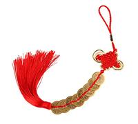 fatteryu Noeud Chinois Feng Shui Richesse Chance 3/6/8/9/10 Coins pour La Voiture De La Maison Hanging Tassel