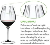 Fatto A Mano Performance Verre À Vin Riesling,Verre,Black Stem,29 Oz.