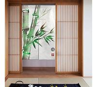 FATTTYCY Rideau japonais Noren séparateur de porte en bambou vert pour restaurant, décoration de la maison, taille unique