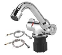Faucet CheoTime RV, 360 Rotation Kitchen Kitchen Room Robinet avec bec réglable, eau froide chaude pour yacht de caravane RV, entrée de fil de 1/2 pouce