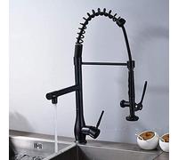Faucet, Kitchen Sink Faucet for Commercial, Brushed Nickel Spring Pull Down Kitchen Sink Faucet, Kitchen Mixer Tap, Handheld Kitchen Head with Lock Hot Cold Water