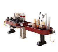Faucet Storage Rack - No Drill U Shape Drainage Shelf for Sink Organization | Rust Resistant Countertop Holder with Hollow Water Drain Design, Bathroom Kitchen Organizer for Cups Bottles Brushes