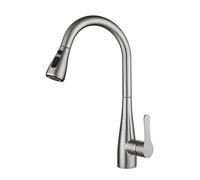 faucets with Pull Out Spray Sink Faucet Stainless Steel Rotation Hot and Cold Multifunction Single Hole Kitchen Mixer Faucet-Black (Color : Brushed) Drinking