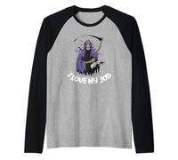 Faucheuse amusante « I Love My Job » pour Halloween Manche Raglan