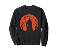Faucheuse avec Faux Lune d'halloween Sweatshirt