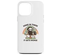 Faucheuse chat noir humour noir sarcastique arc-en-ciel Coque pour iPhone 13 Pro Max