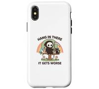 Faucheuse chat noir humour noir sarcastique arc-en-ciel Coque pour iPhone X/XS