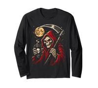 Faucheuse Faucheuse Gothique Halloween Lune Faux Homme Manche Longue