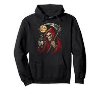 Faucheuse Faucheuse Gothique Halloween Lune Faux Homme Sweat à Capuche