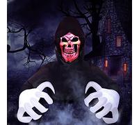 Faucheuse gonflable d'Halloween de 2,4 m de long - Décorations d'Halloween d'extérieur pour Halloween, décorations de cour, jardin, pelouse, intérieur