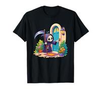 Faucheuse Kawaii frappant à Une Porte colorée T-Shirt