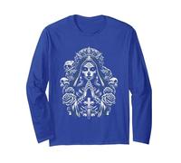 Faucheuse Santa Muerte Manche Longue, Unisexe pour Adultes, Bleu Royal, XL