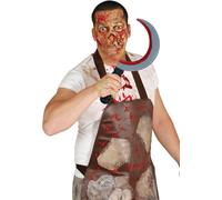 Faucille Gauloise Guerrier Costume Halloween Accessoires Sanglants Décor Fantaisie Aventure Apocalypse Horreur Effrayant Outil de lame, Couleur : Gris / Noir