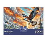 Faucon à Ailes de feu 1000 Pièces Puzzle Animaux pour Adultes, Défi Jouets, Cadeau d'anniversaire, Jeu Éducatif, Qualité Premium 38x26cm/1000pcs