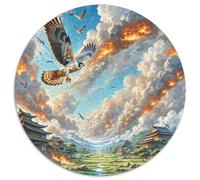 Faucon à Ailes de feu 1000 Pièces Puzzle Art Circulaire pour Enfants Cadeaux Jeu D'Intelligence De l'art De La DécoRat ION Moderne 1000pcs (67.5x67.5cm)
