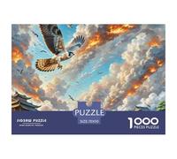 Faucon à Ailes de feu 1000 Pièces Puzzles Animaux pour Adultes, Défi Jouets, Cadeau, Stimulant, Jeu Éducatif, Qualité Premium 70x50cm/1000pcs
