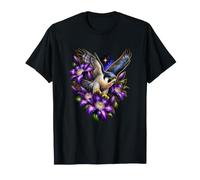 Faucon pèlerin avec Fleurs de clématites Violettes T-Shirt