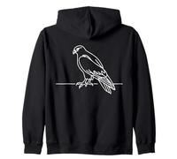 Faucon Pèlerin Line Art Ornithologue Sweat à Capuche