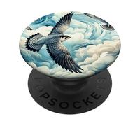 Faucon pèlerin, style artistique, vol élevé, amoureux des oiseaux, raptor PopSockets PopGrip Adhésif
