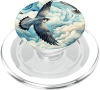 Faucon pèlerin, style artistique, vol élevé, amoureux des oiseaux, raptor PopSockets PopGrip pour MagSafe