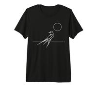 Faucon-Queue-Longue Art linéaire Vogelkundler T-Shirt Haut de Gamme