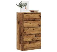 faucqel Armoire à tiroirs aspect bois vieilli 60 x 36 x 103 cm avec 5 tiroirs, commode salon, armoire d'appoint, armoire de couloir, buffet, chambre à coucher