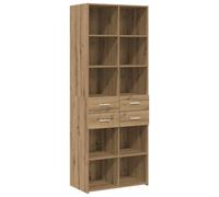 faucqel Bibliothèque en chêne Artisan 30 x 42,4 x 185,2 cm avec 5 étagères et 2 tiroirs pour une ambiance chaleureuse, espace de rangement, design moderne, durable, facile d'entretien, idéale pour le