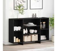 faucqel Buffet noir aspect chêne - 120 x 30 x 75 cm - En bois - Design moderne - Rangement flexible