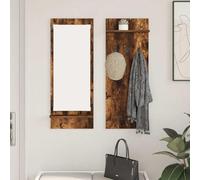 faucqel Table de chevet murale en bois de chêne fumé avec 2 étagères 70 x 10 x 90 cm Support mural pour couloir et entrée pour un rangement peu encombrant et élégant