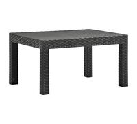 faucqel Table de jardin anthracite 58 x 58 x 41 cm en rotin polypropylène résistant aux intempéries pliable robuste peu encombrant pour terrasse, balcon, jardin, meubles d'extérieur