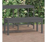 Faucqir Banc de jardin gris 109 x 44 x 45 cm en pin massif pour jardin, terrasse, balcon, véranda, cour, camping, extérieur, mobilier d'assise et loisirs en extérieur