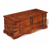 Faucqir Coffre de rangement en bois massif d'acacia couleur miel 90 x 40 x 40 cm avec banc de couvercle, coffre, coffre de rangement, pour salon, chambre à coucher, couloir, chambre d'enfant, balcon